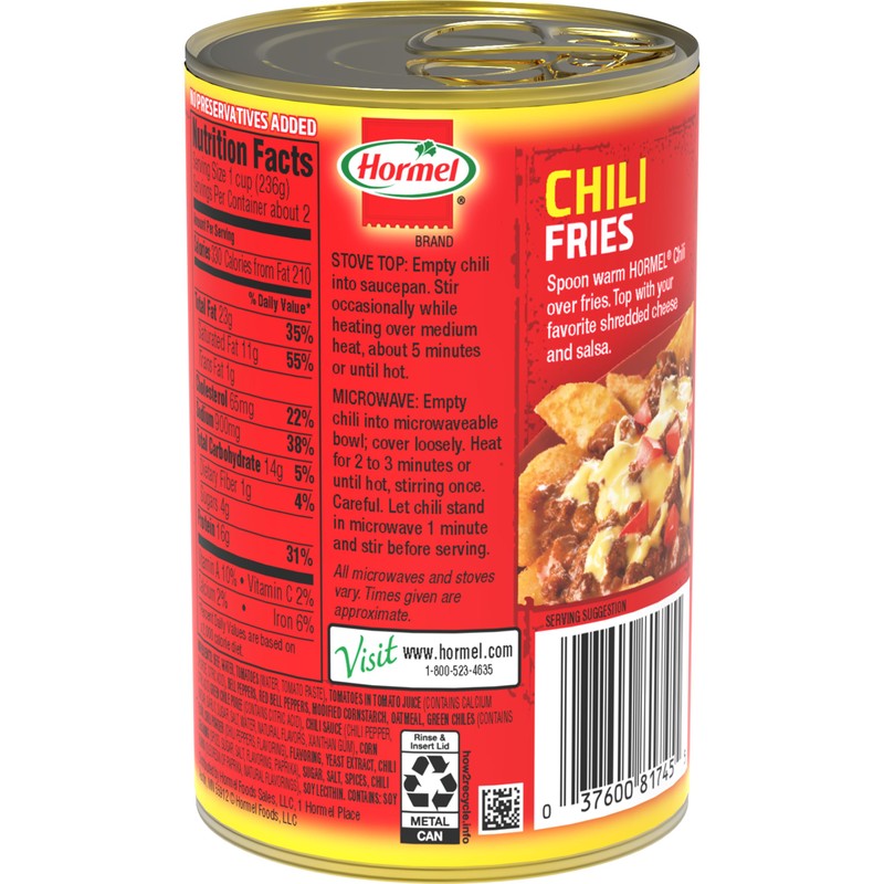 HORMEL Angus Beef Chili No Beans, 14 oz (Pack of