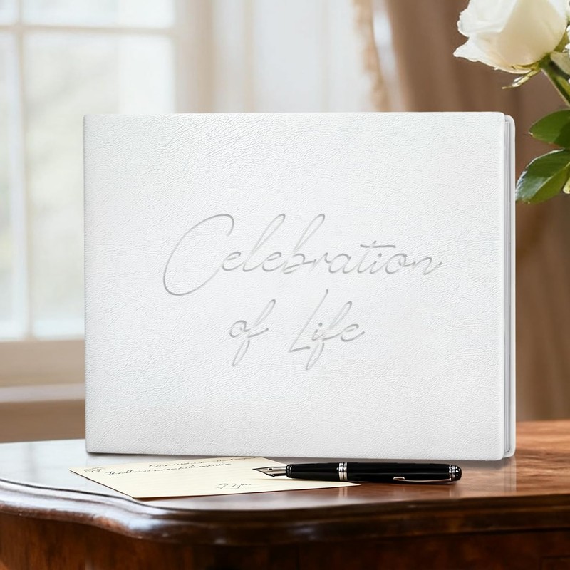 Elegant​ ​​Funeral Guest Book & Memory Book for Memorial Service
