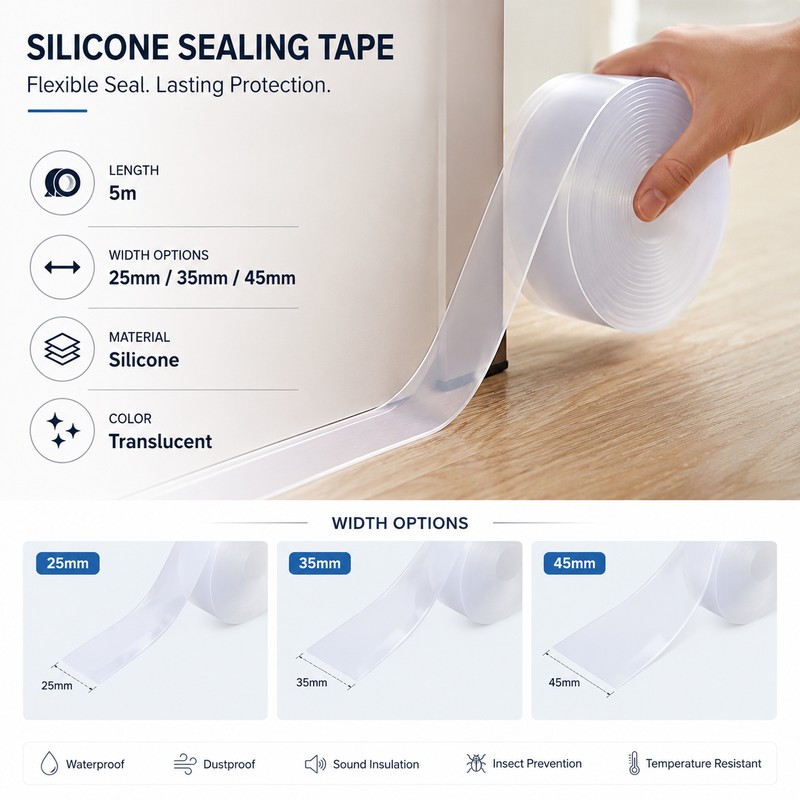 Silicone Door & Window Seal Strip for Gap Sealing –