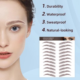 CUTELIILI 4D Eyebrow Tattoo Brown 66 Pairs! Waterproof Imitation fake eyebrows (Only for People without Eyebrows) Christmas Gift brown