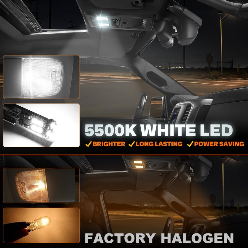 PM PERFORMOTOR 5Pcs Car White LED Interior Light Bulbs Combo