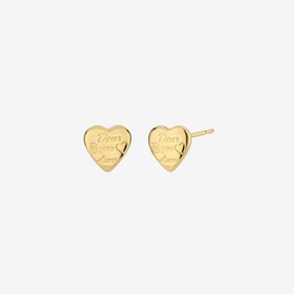 Gold&Deer 14K Goldfield Vintage Lettering Heart Earrings White Gold / 골드앤디어 14K 골드필드 빈티지 레터링 하트 귀걸이 화이트골드