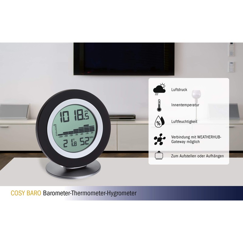 TFA Dostmann WeatherHub Cosy BARO Digital Barometer Thermometer Hygrometer Weather