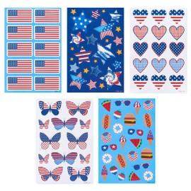 American Greetings Patriotic Stickers, American Flag and Summer Treats (20-Count)