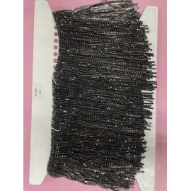 Unbranded 6 Inch Wide Black Rhinestone Fringe, Sold per yard