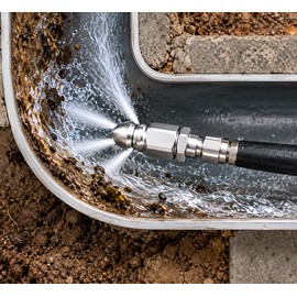 1/4" Pressure Washer Sewer Jet Nozzle for Drain Cleaning – Stainless Steel Quick Connect Nozzle for High-Pressure Water Cleaning