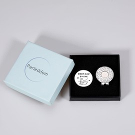 Perleddom Dad Golf Gifts Valentines Gift from Daughter Golf Ball Marker Hat Clip Golfs Gift for Men Gender Reveal Dad Golf Gifts for Husband Golfer Birthday Retirement Golf Accessories for Golf Lover