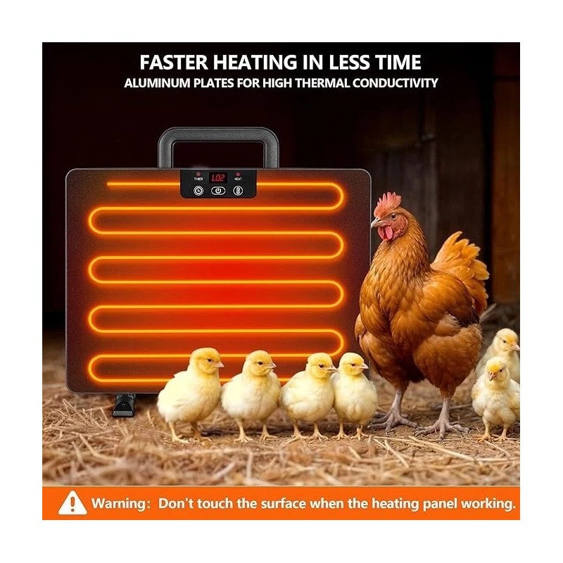 Chicken Coop Heater, Safe Radiant Space Heat Energy Chick Pet
