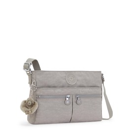 Kipling Damen New Angie Umhängetasche, Grau Gris