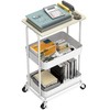 Simple Houseware 2-Tier Rolling Utility Cart with Top Board, Maple