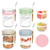 Xyptorix 4 Pack Overnight Oats Containers with Lids and Spoons,