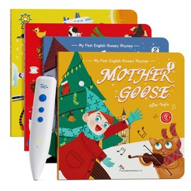 Musical Word Talking Pen Book Set, Interactive Audio Sound Books, Learning Education Toys, Early Educational Autism Therapy Birthdays for Toddlers Kids 1 2 3 4 5