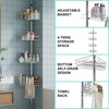 Takywep Corner Shower Caddy Tension Pole, 4-Tier Rustproof Bathroom Shelves