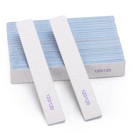 25 Pieces 120 Grit Rectangle Nail Files for Acrylic Nails and Natural Nails, Reusable Nail Buffers Double Sided Emery Boards Manicure Tools