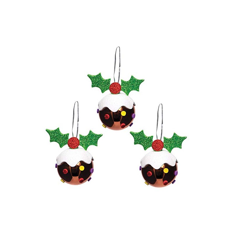 Baker Ross AT231 Christmas Pudding Bauble Kits (Pack of 6)