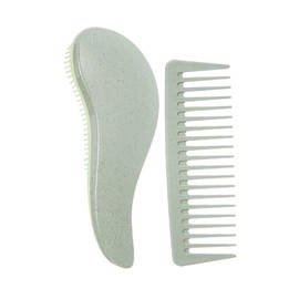 perfeclan 2pcs Haar Detangler bürsten breite Zahnkämme kompakt für dicke lockige Haarpinsel Styling Kamm für Home Barber Shop Frauen Männer Männer, GrÜn