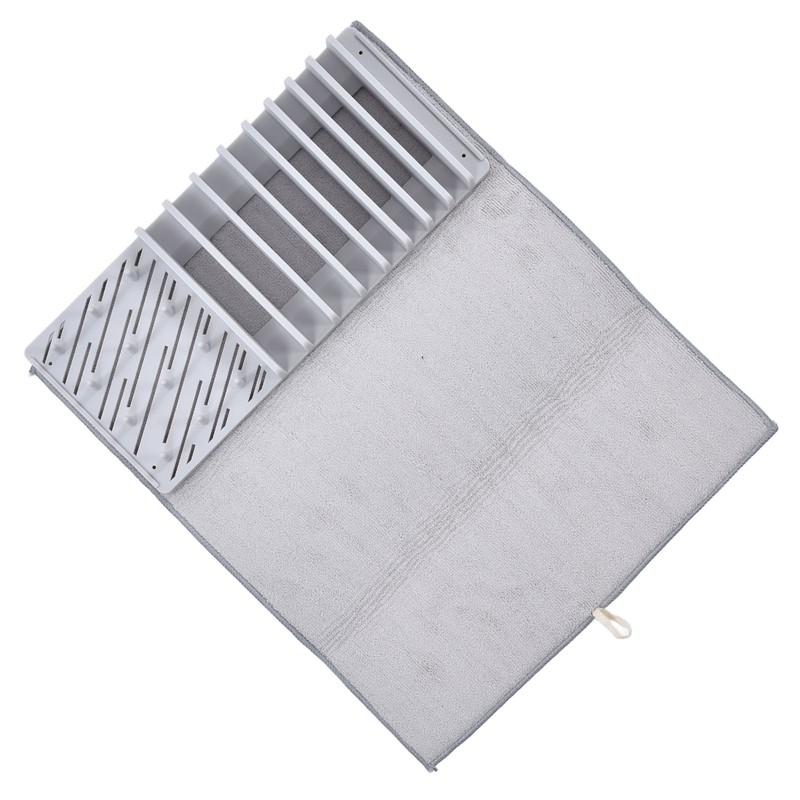 Dish Drying Mat with Rack Water Absorption Folding Design Dish