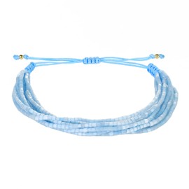 KELITCH Miyuki Beaded Bracelets Friendship Bracelets Adjustable Multiple Strands Bracelets Stackable Bangles (Sky Blue 01G)