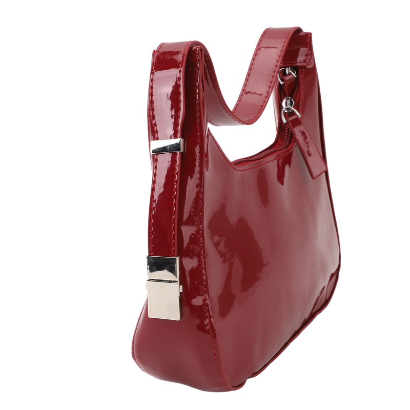 Women Underarm Bag Fashionable Glossy Surfaces PU Leather Shoulder Messenger