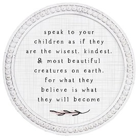 Simply Said, INC Beaded Round Wall Art, What they Believe is What they Become - 14 x 14 inch Circular Wall Sign BAO1064