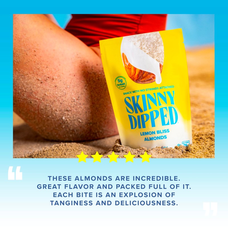 SkinnyDipped Lemon Bliss Almonds, Healthy Snack, Plant Protein, Gluten Free,