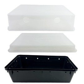 Generic Rocket Myco Bin Mushroom Monotub & Fruiting Chamber | Grow Your Own Mushrooms | Beginner-Friendly, Durable, Food-Grade | includes Two Lids, Black, RMBBLTS001