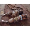 ♥ Material mix earrings ♥ Seeds, stone, mother of pearl
