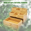 Charmlife Bamboo Desk Organizer - Makeup & Pen Storage with