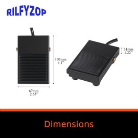 Rilfyzop Industrial Foot Pedal Switch AC 250V,15A,NO/NC Dual Mode,Dustproof and Waterproof Design,1.5m,Available in Plastic, Iron, or Aluminum Housing, Industrial Protection，FS-1