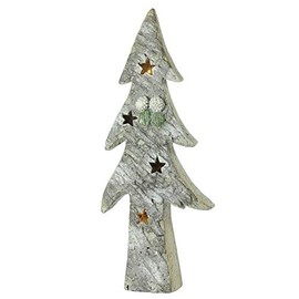 Northlight LED Lighted Glitter Artificial Christmas Tree Decoration - 30" - White and Green