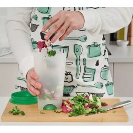 IKEA New Ikea UPPFYLLD Salad shaker with strainer bright green/clear 47 oz 105.286.85
