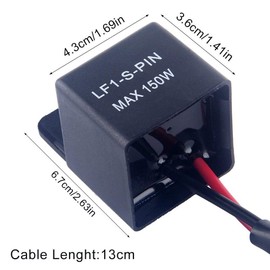 CYSFETENA 2 Pin Flasher Relay,12v Auto Motorcycle Flasher Rellay,Resistors Motorcycle LED Flasher Motorbike Indicator Relay