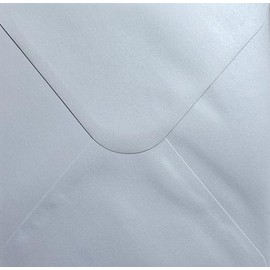 189mm x 189mm (7.5") Ice Silver Pearlescent Large Square 120gsm Envelopes x 50