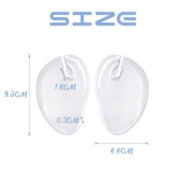 2 Pairs Gel Transparent Thong Sandal Toe Protectors Inserts Antislip Shoes Grip Pads Clip-on Inserts Forefoot Cushions Pad