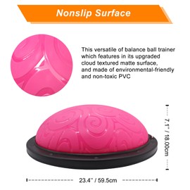 ATIVAFIT HALF BALL BALANCE TRAINER Inflatable Yoga‑Stability Ball for Core Strength & Home Workouts with Resistance Bands, Pump & Anti‑Slip Base (Supports up to 660 lbs)