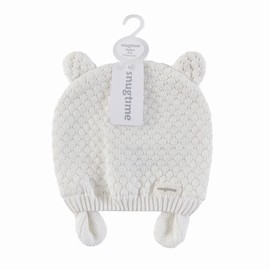 Snugtime Fancy Knit Earmuff Beanie, Cream, Medium