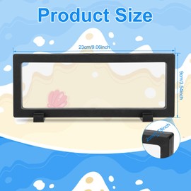 PEUTIER 4pcs 3D Floating Display Stand for Seashell, 9x3.5x0.8 Inch 3D Floating Display Case Coins Display Frame Coin Display Case with Stand for Seashells Jewelry Pins Coins Stones