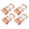 100Pcs Rose Gold Hollowed Long Tail Binder Paper Clips Beautiful