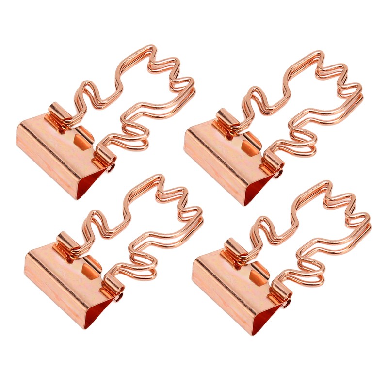 100Pcs Rose Gold Hollowed Long Tail Binder Paper Clips Beautiful