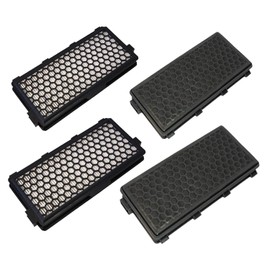 HQRP 4-Pack Active HEPA Filter compatible with Miele Callisto Capricorn Complete C3 Earth Alize Leo Gemini Carina Antares Canister Vacuum Cleaners, SF-AH50 05996883 SF-AA50 AirClean Replacement
