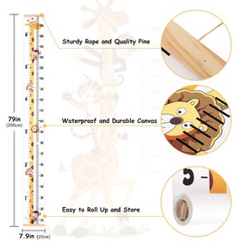 Height Chart for Kids,Baby Height Growth Chart,Wall Hanging Measuring Ruler for Baby Girls Boys Toddler Bedroom (Yello Giraffe)