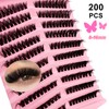 Eyelash Extensions Set, 200 Pieces, Fluffy Artificial Eyelash Clusters, Lashes