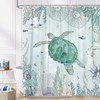 Sea Turtle Shower Curtain - Nautical Beach Underwater Decorative Shower