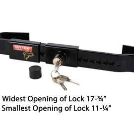 Mytee Products Steel Cargo Door Lock/Shipping Container Lock w/ 3 Keys per Bar, Range 11-1/4" - 17-3/4", for Trailers, semi-Trailers, containers.
