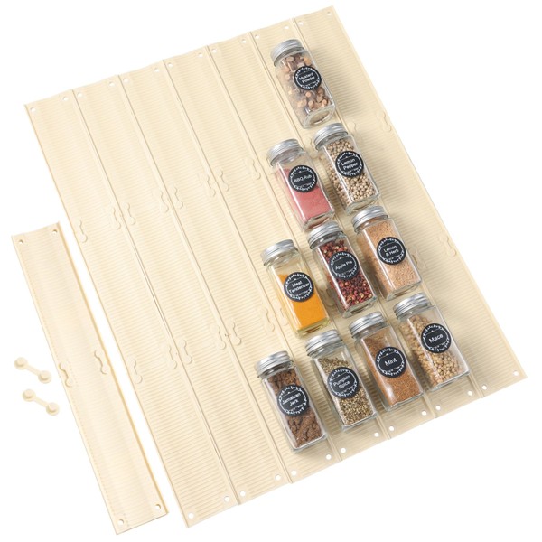 MIUKAA 33 Pack Adjustable Spice Liner, Slip-Proof Spice Drawer Organizer,