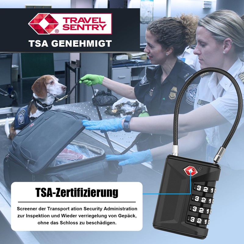 TSA Luggage Locks, [Opening Alarm Indicator] High Security 4-Digit Combination