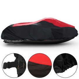 YSMN Watercraft Jet Ski Top Cover 600D Trailerable Heavy Duty Polyester PWC 126-135 Red Black