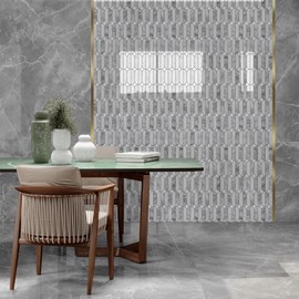 Natural White and Green Natural Stone Mosaic Tile 5 Sheets Bathroom Floor Wall Interior Decorative Water-Jet Stone Mosaic for Kitchen Wall Floor Backsplash ‎4.78 Square Feet (Natural Light Green)