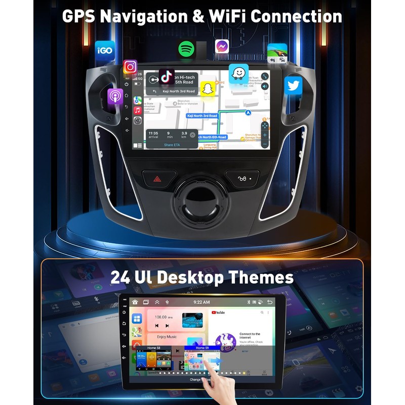 Leadfan Car Stereo Radio for Ford Focus 2012 2013 2014