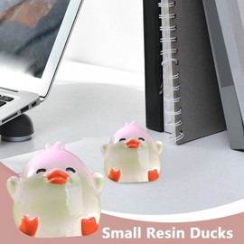 Miniature Ducks,Animal Miniatures Resin Glowing Tiny Ducks - Desktop Decoration Ducks Ornaments, Ducks Crafts Ornament Clear for Bookshelf, Cabinet
